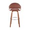 Armen Living Daxton 26" Brown Faux Leather and Walnut Wood Bar Stool LCDXBAWABR26 - alternate 8